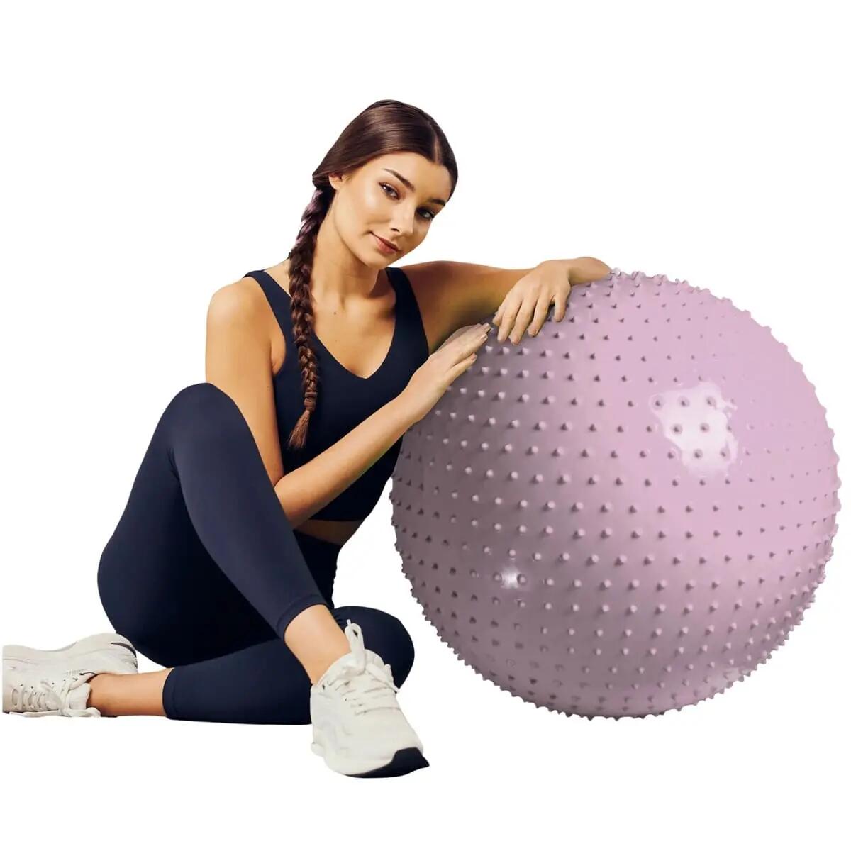 Ballon de gymnastique gonflable 65 cm - rose 3/5