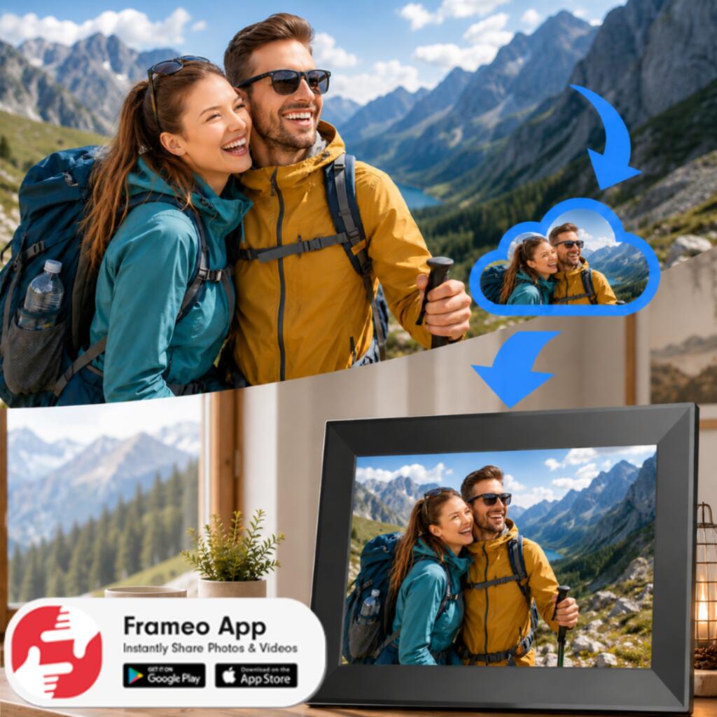 Ramka cyfrowa na zdjęcia 10.1" z aplikacją frameo 32GB  - czarna 3/7