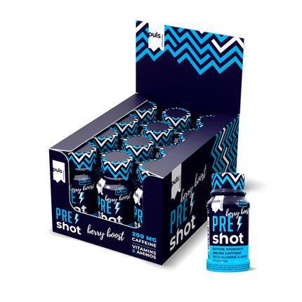 Pre Workout Shot Berry Boost 12 x 60 ml – Booster contenant 200 mg de