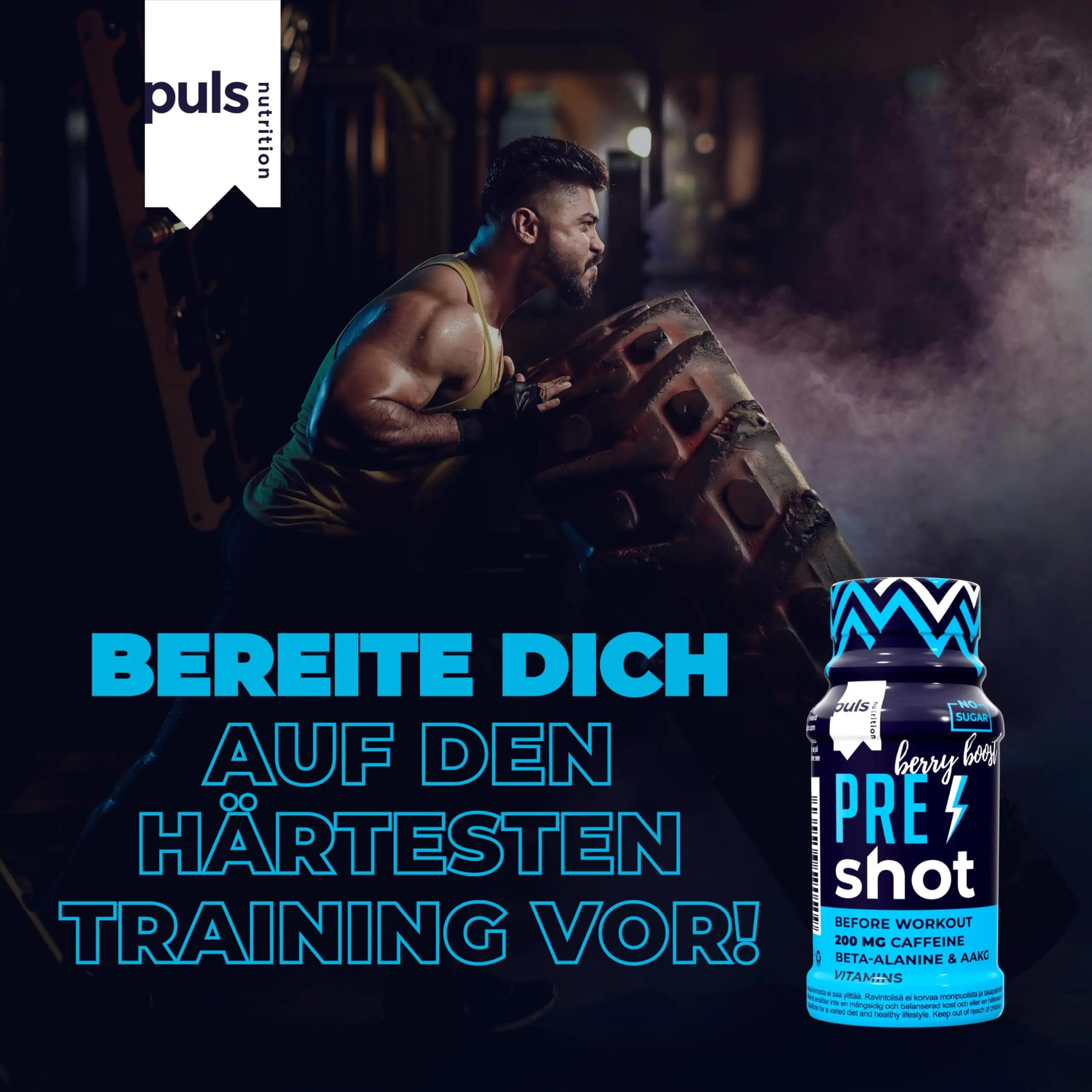 Pre-Workout Shot Berry Boost 12 x 60 ml – Booster met 200 mg koffeïne 5/7
