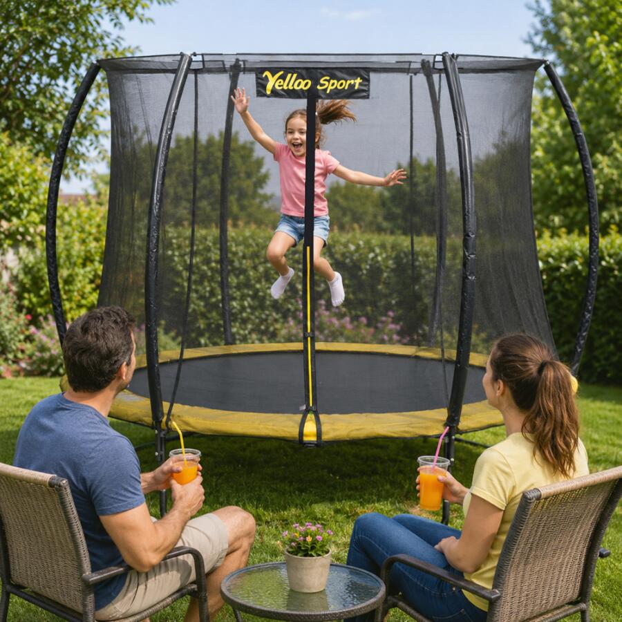 Ø 245 Cm Giallo - Trampolino Elastico Tappeto salto Certificato Ce marca Yelloo 2/14