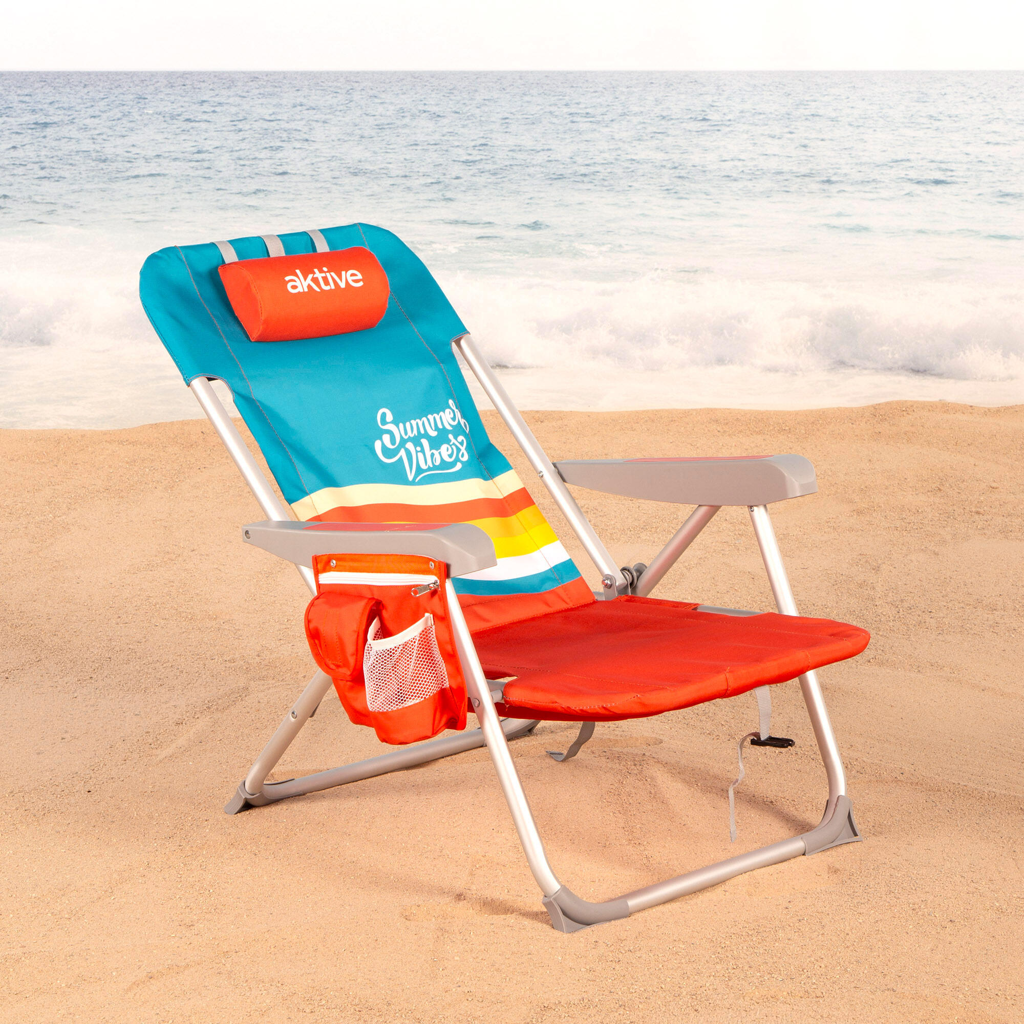 Pack 2 sillas playa 50x60x85 cm multicolor 5/8