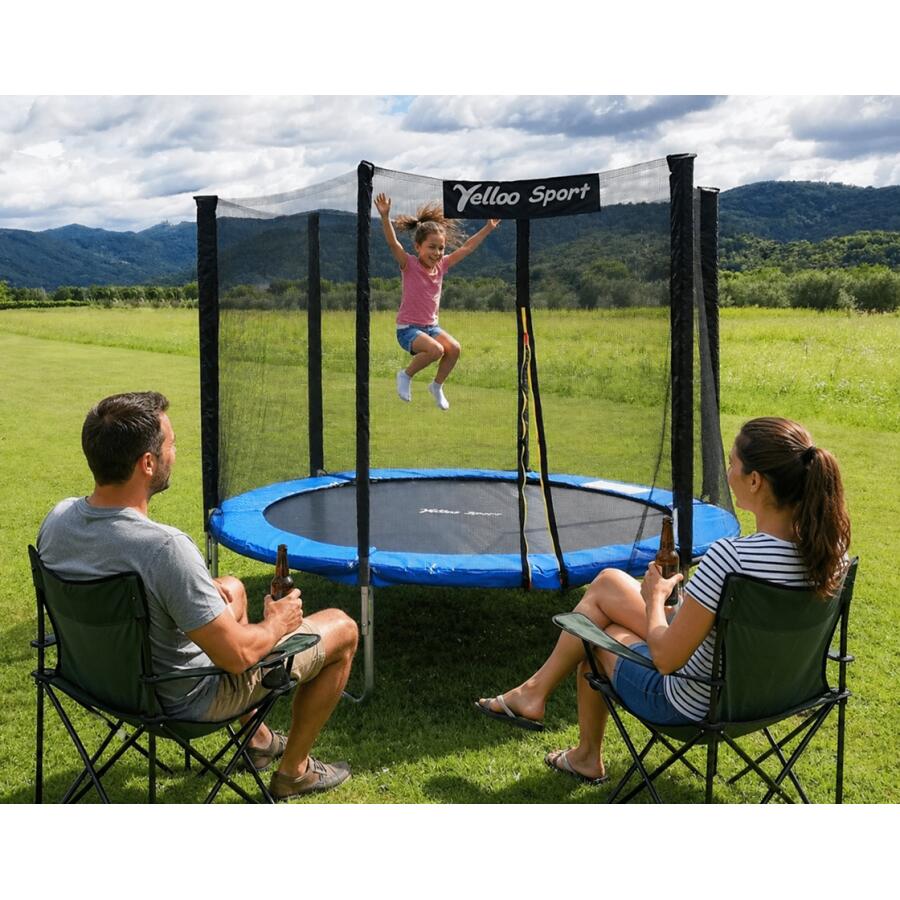 Ø 245 Cm Blu - Trampolino Elastico Tappeto salto Certificato Ce marca Yelloo 2/9