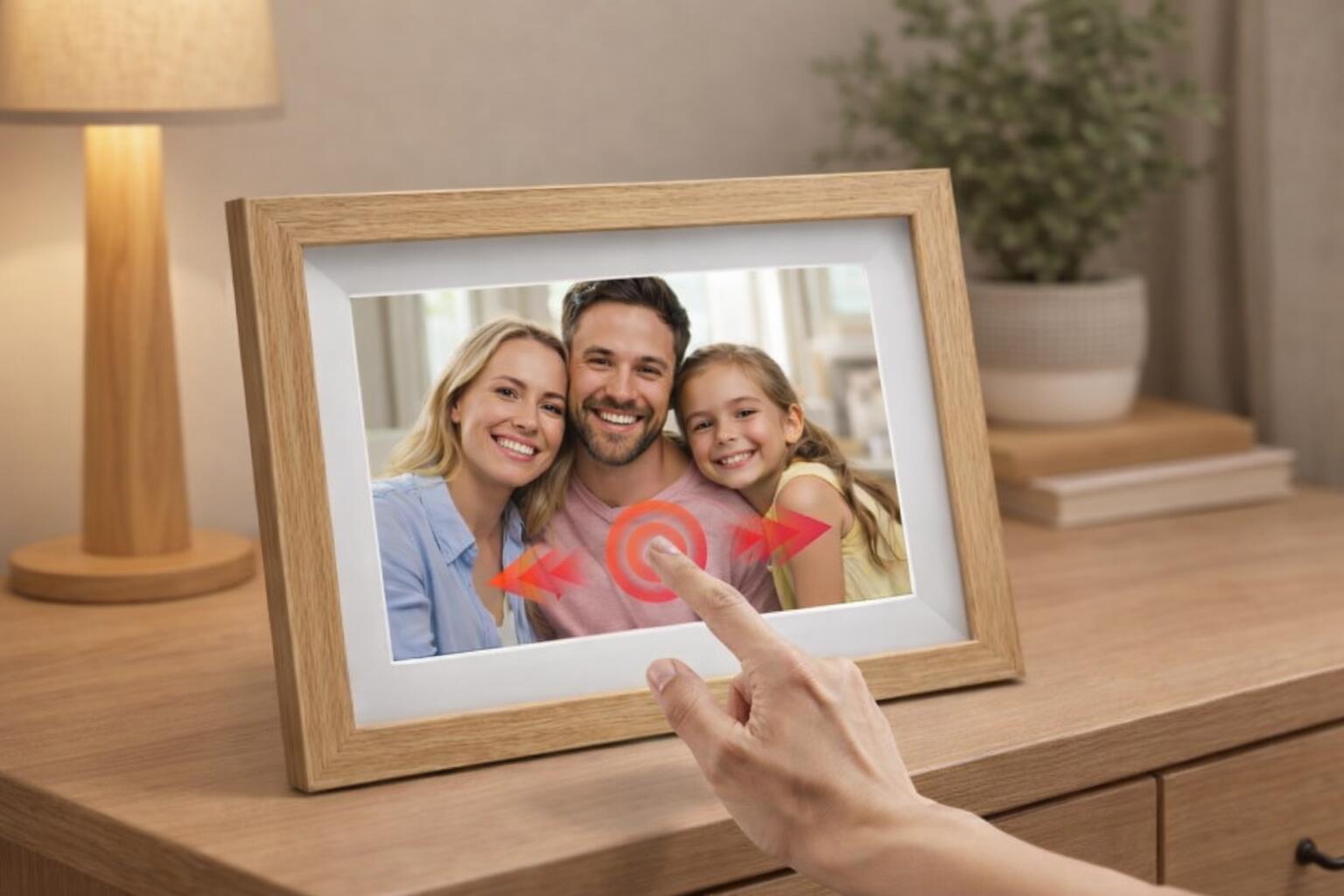 Ramka cyfrowa na zdjęcia Wozinsky 10.1" z aplikacją frameo 32GB jasnobrązowa 4/6