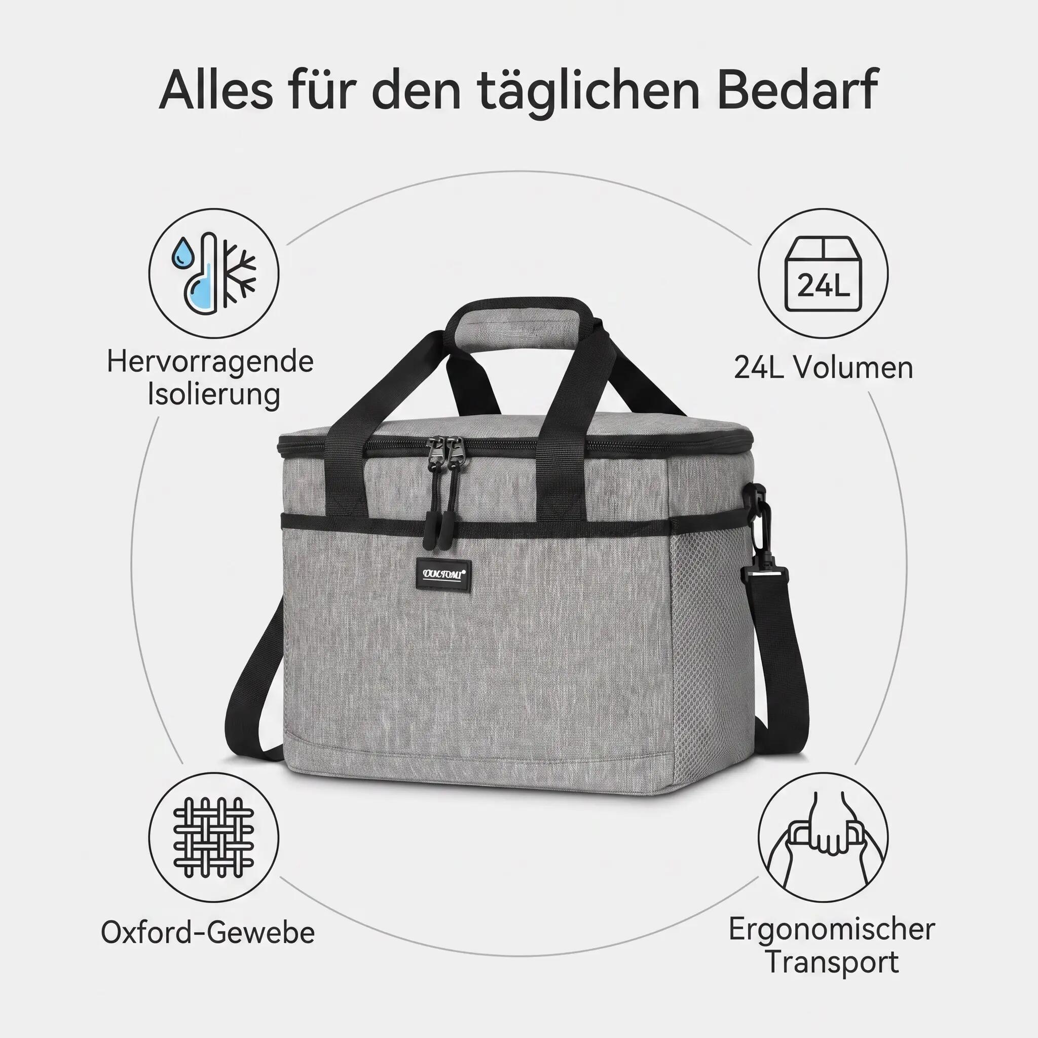 Kühltasche 24 Liter Faltbar isolierend kompakt Camping Kühlbox 5/7