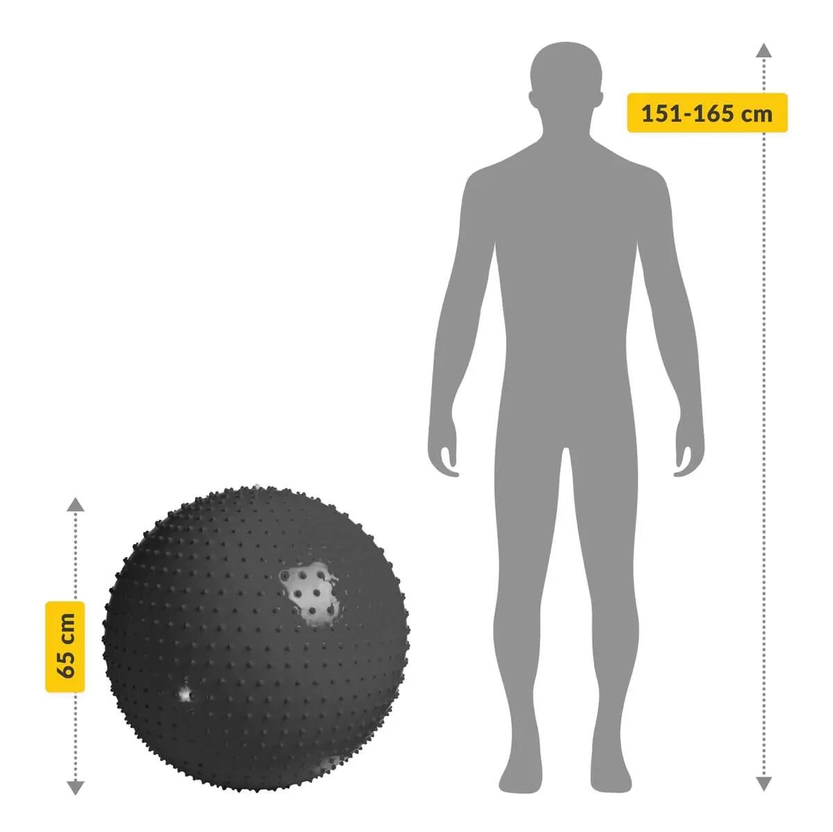 Ballon de gymnastique gonflable 65 cm - noir 3/6