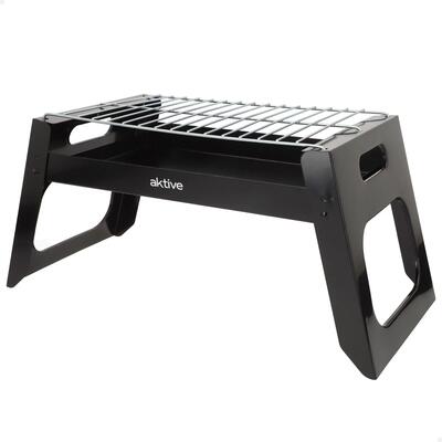 Aktive Barbecue a carbone pieghevole 46x22x22 cm con griglia in acciaio