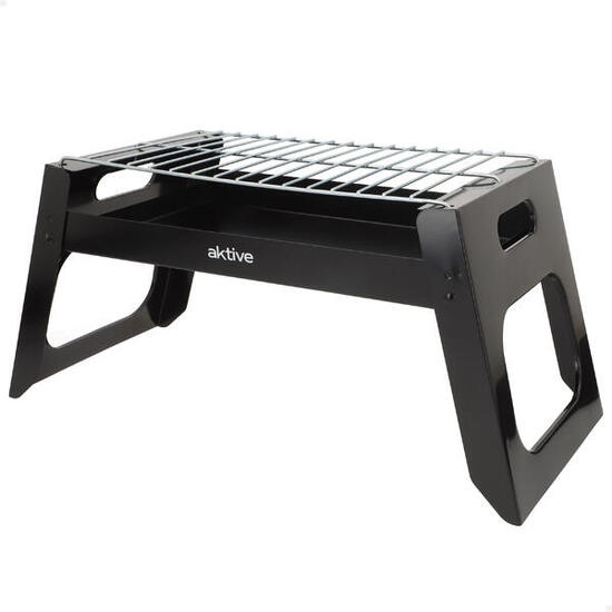 Aktive Barbecue pliable au charbon de bois 46x22x22 cm avec grille en acier