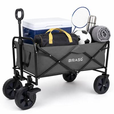 Brasq bolderkar opvouwbaar deluxe wc200 - 108l inhoud - zwart