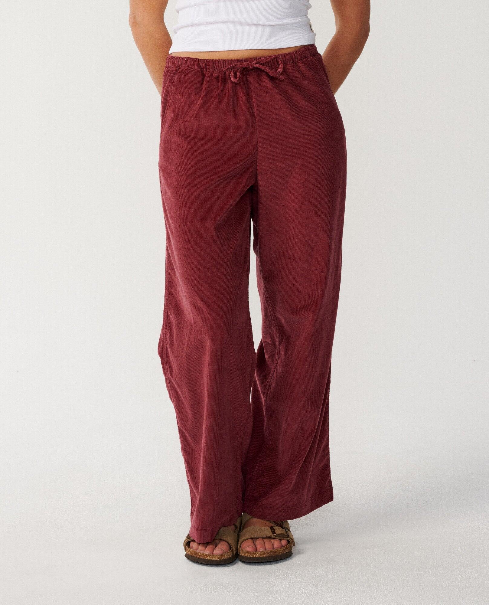 Rip Curl Keepsakes Washed Cord Pant - Dark Plum 1/7