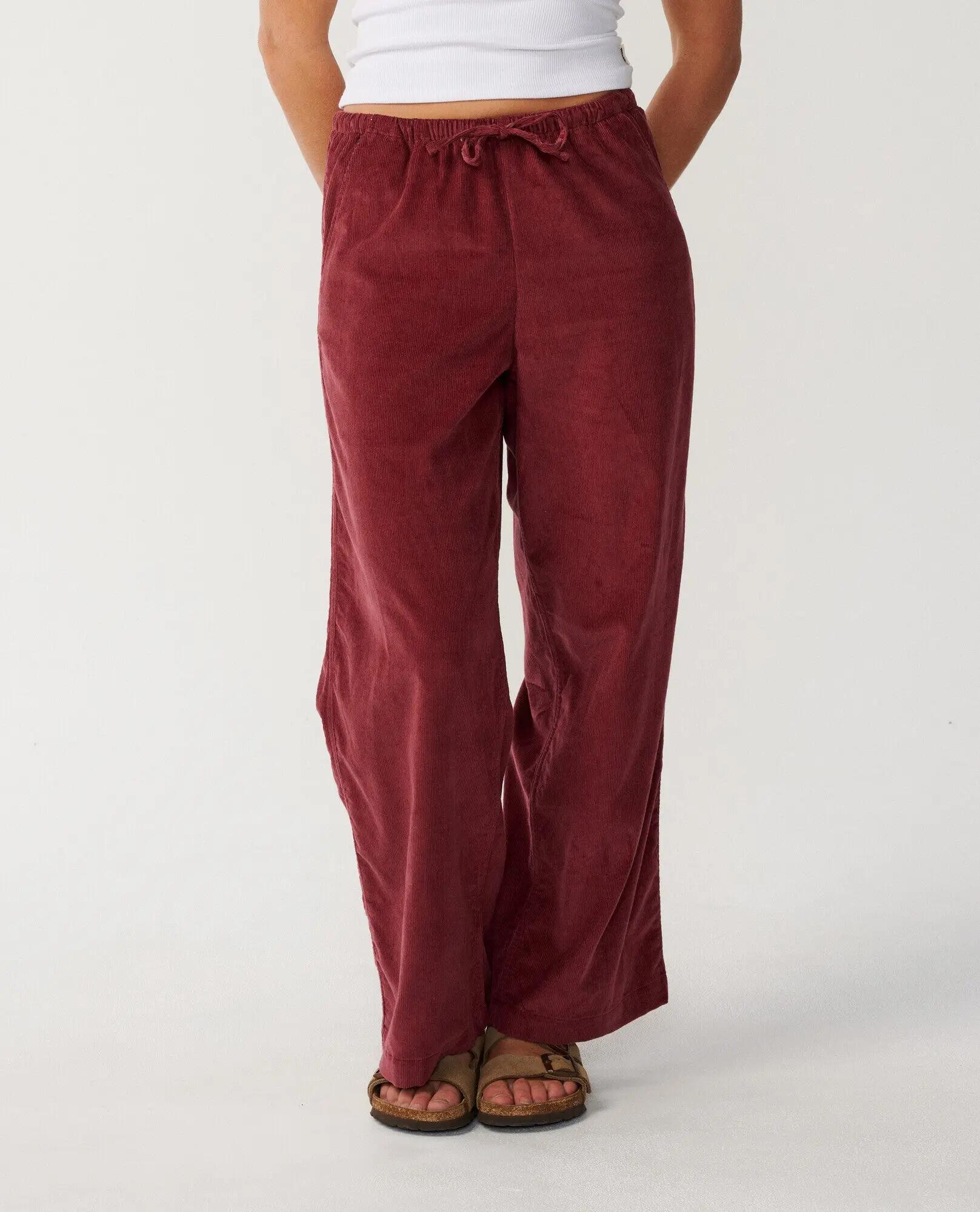 Rip Curl Keepsakes Washed Cord Pant - Dark Plum 4/7