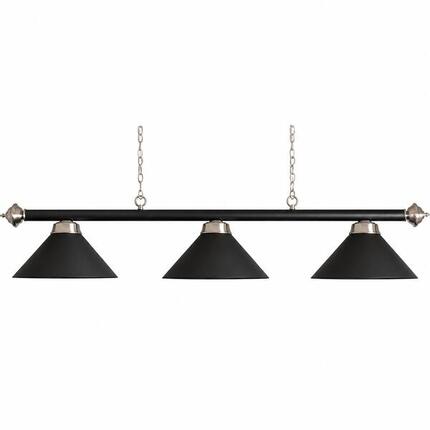 Lampe de billard avec 3 abat-jours - Noir mat