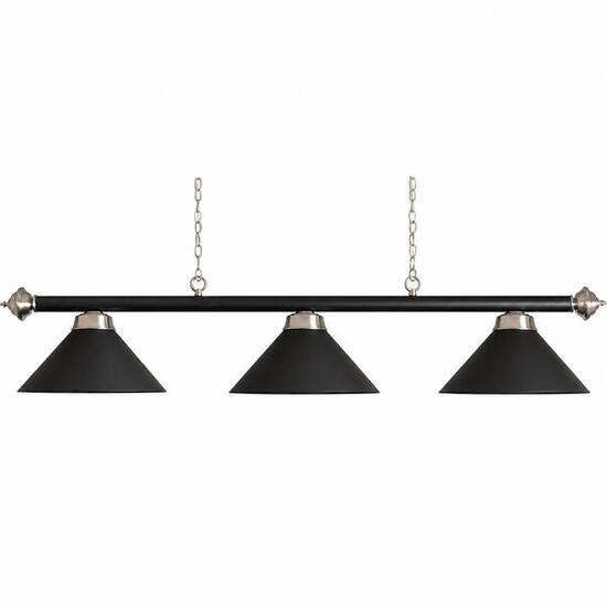 Lampe de billard avec 3 abat-jours - Noir mat