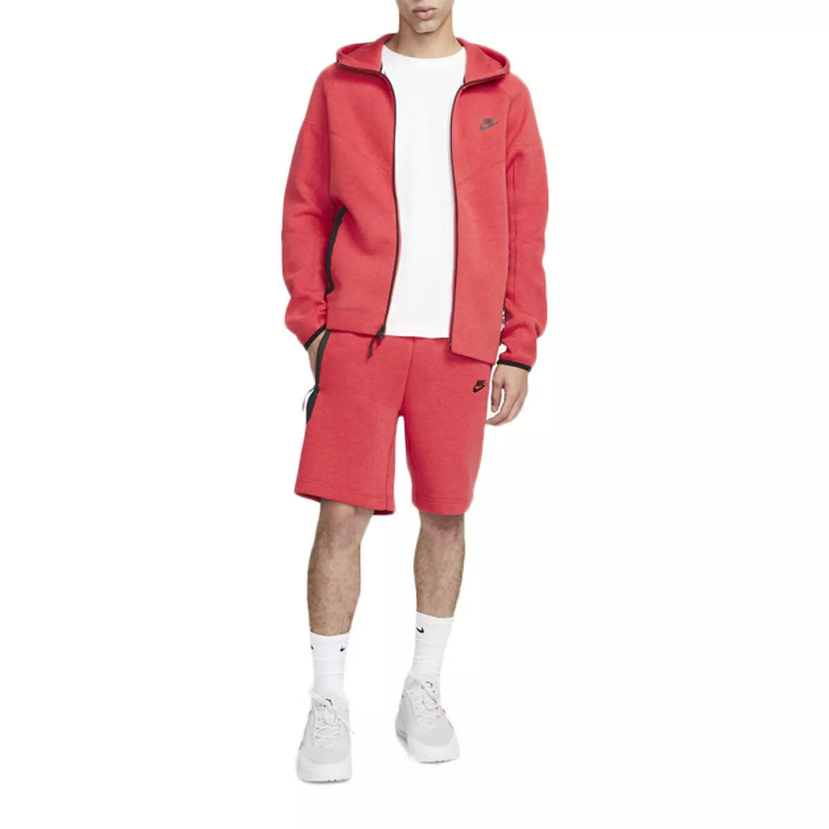 Full Zip Hoodie Joggers Set  Sportswear Tech Fleece Light University Red Heather 7/7