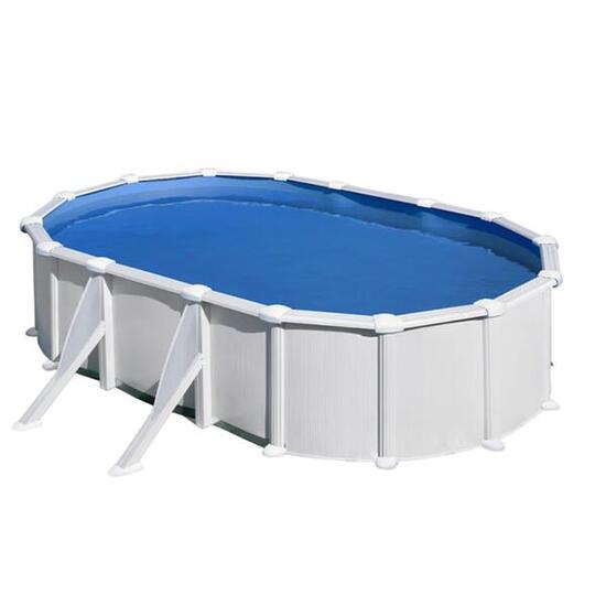 Piscine hors sol Gre Wet ovale tôle blanche avec filtreur 500x300x120