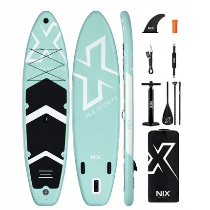 Pack stand up paddle gonflable 11" (335 x 84 x 15 cm), jusqu'à 159 kg, turquoise