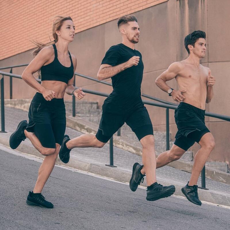 Pantaloni scurti alergare pentru barbati cu compresie Shorts 2 in 1 - negru
