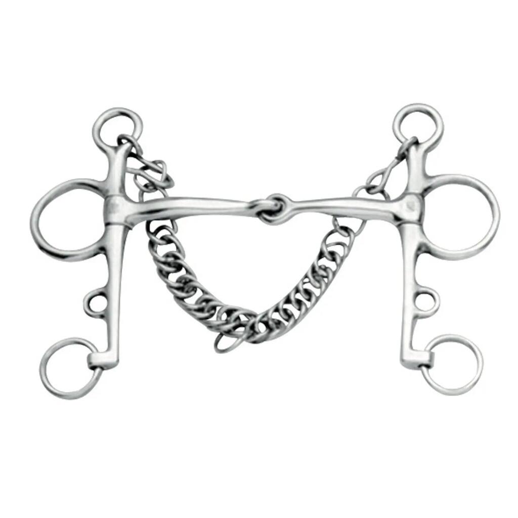 Articulated stainless steel pelham bit for horses Weatherbeeta Korsteel