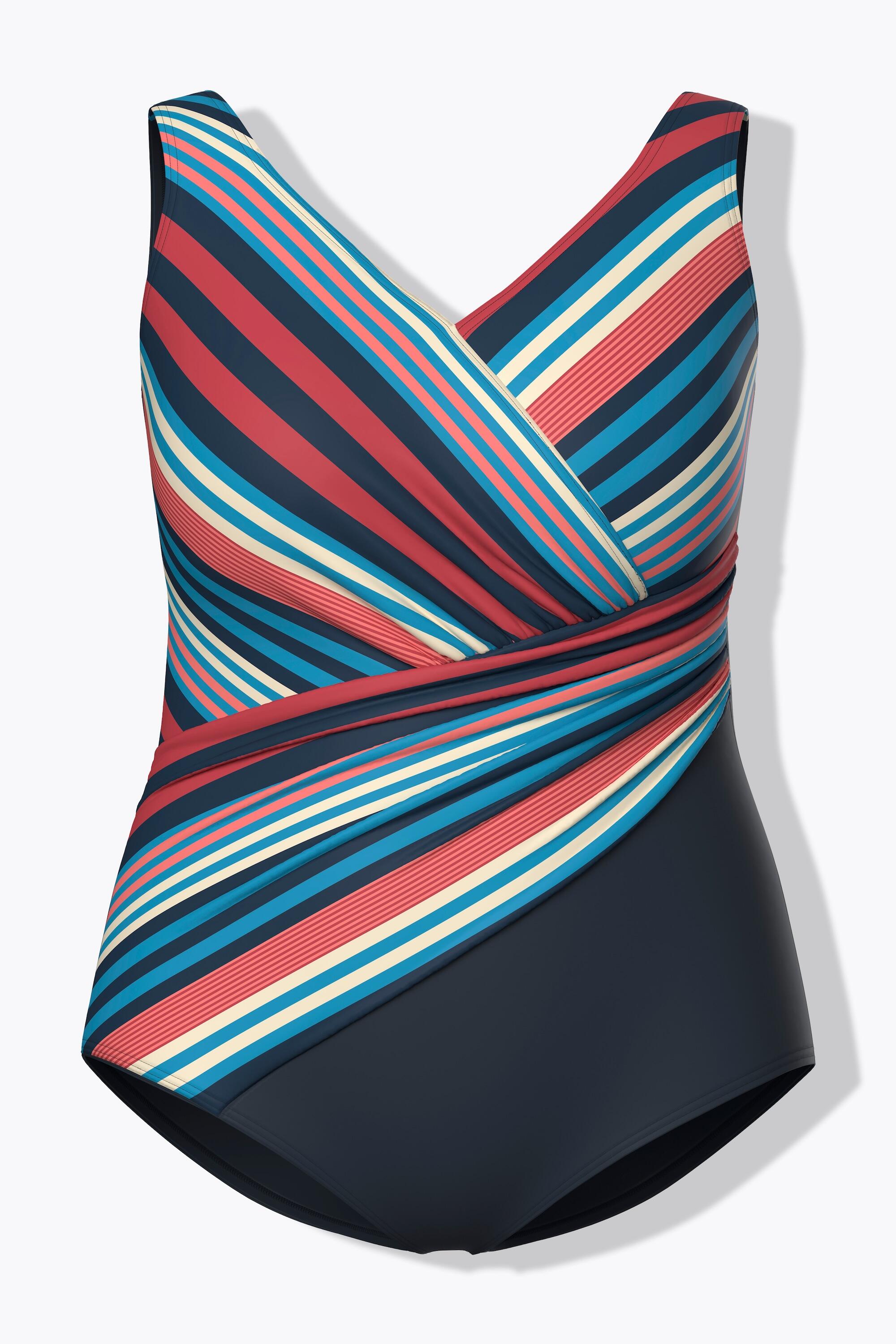 Femme Maillot de bain avec bonnets souples jeu de rayures et matière recyclée 7/7