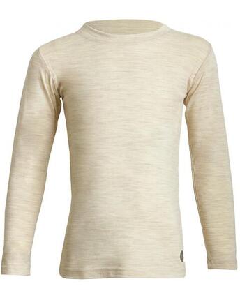 Sous-vêtement enfant cyclisme manches courtes, mérinos bambou, beige