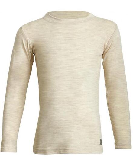 Sous-vêtement enfant cyclisme manches courtes, mérinos bambou, beige