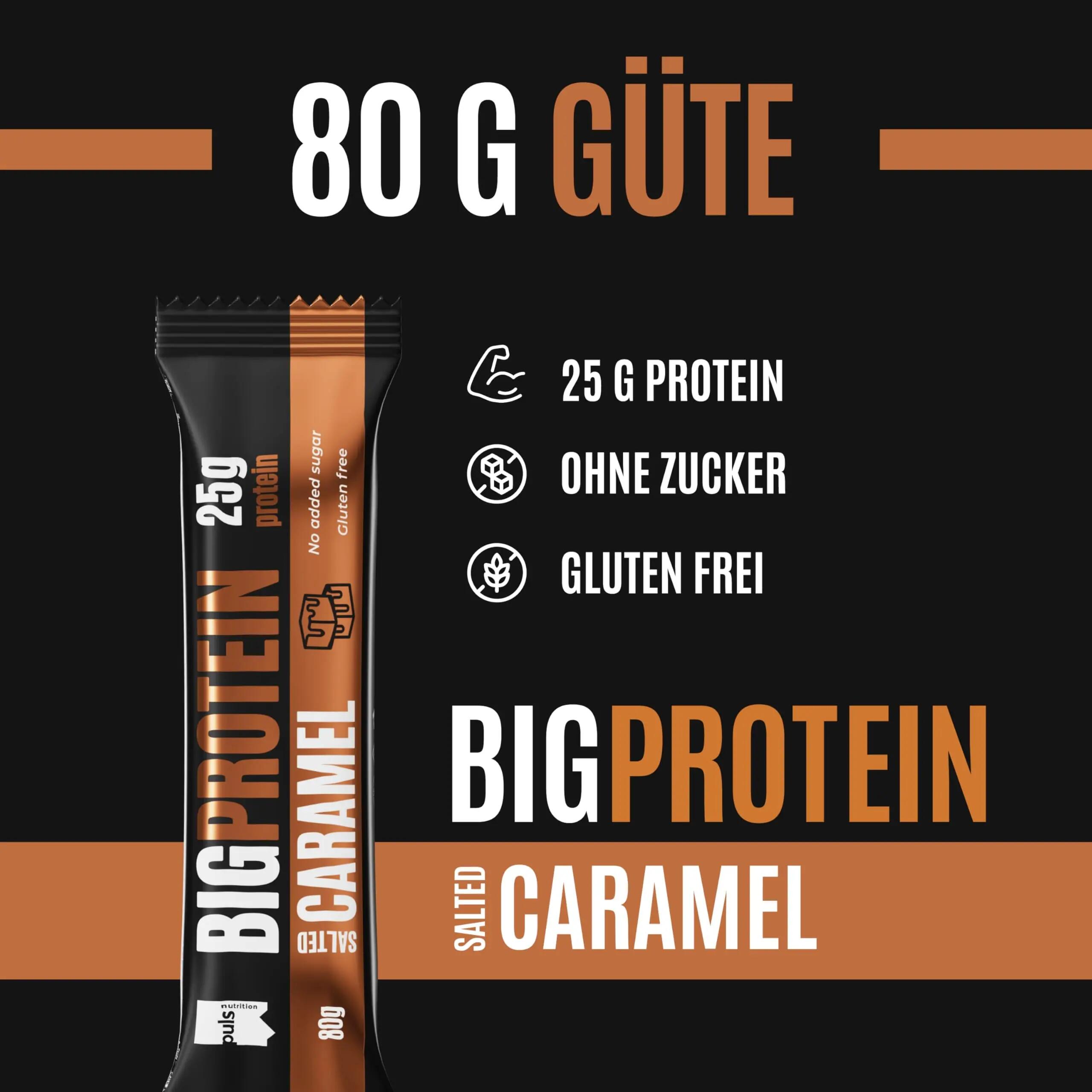 Big Protein reep – 25 g eiwit per reep – gezouten karamel 12 × 2/6