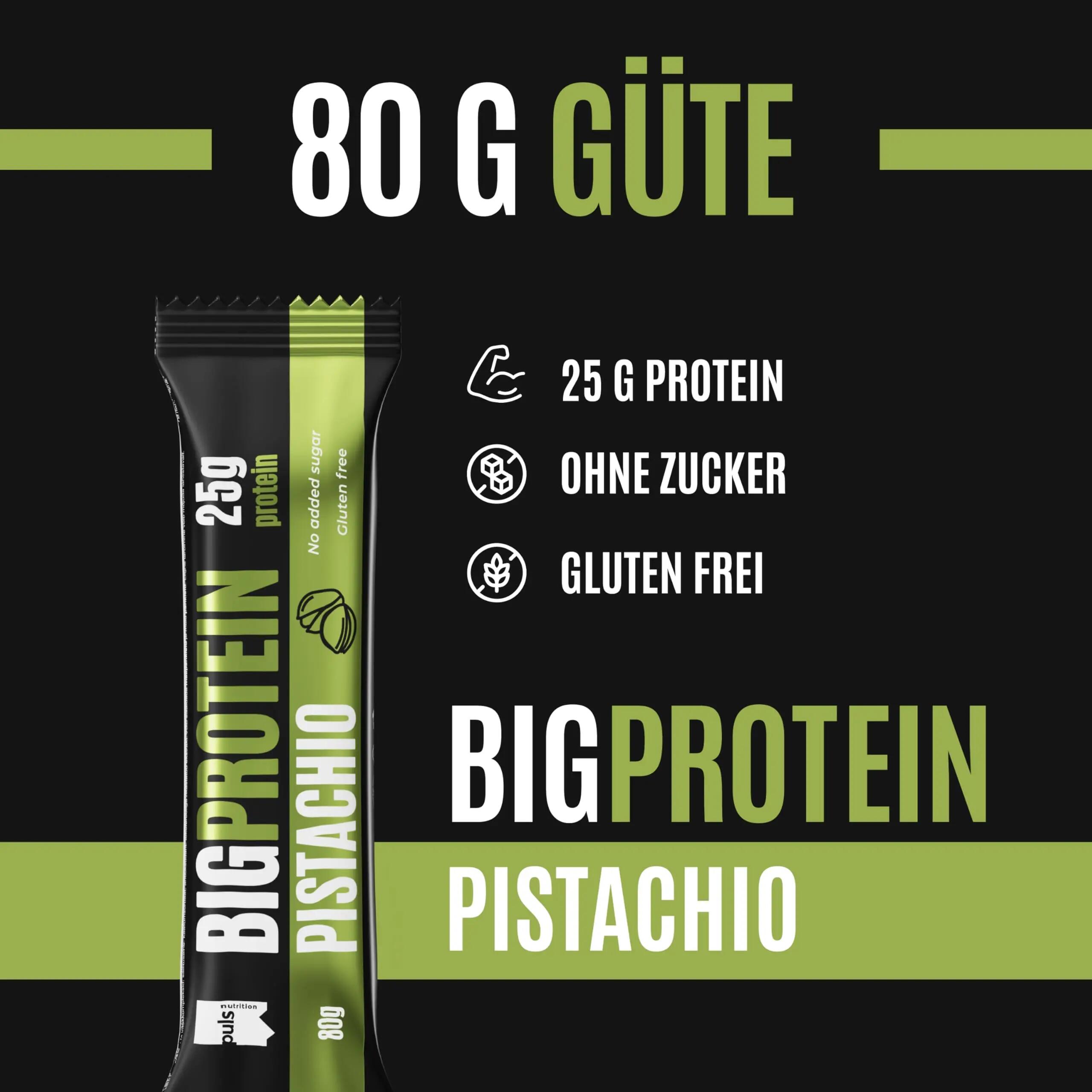 Big Protein reep – 25 g eiwit per reep – pistache 12 x 80 g 2/6