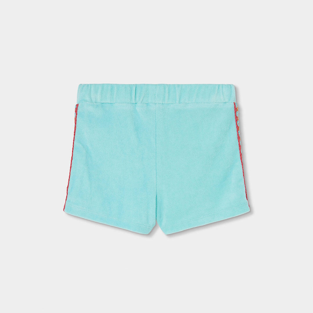 Conjunto de felpa toalla para niña con top y short, turquesa 6/7