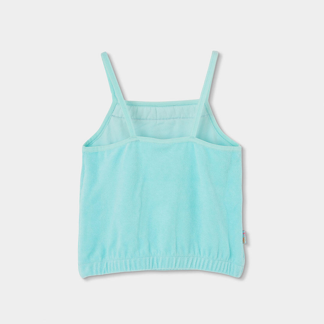 Conjunto de felpa toalla para niña con top y short, turquesa 5/7