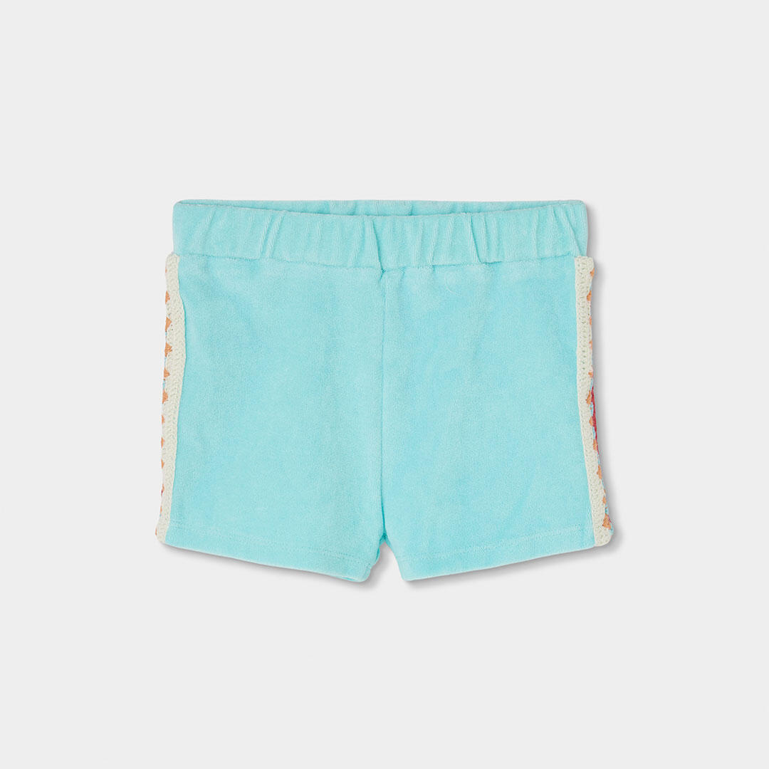 Conjunto de felpa toalla para niña con top y short, turquesa 4/7