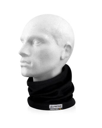 Unisex - wielrennen - nekwarmer - kort, 100% merinowol 17,5 micron - zwart