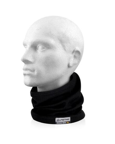 Unisex - wielrennen - nekwarmer - kort, 100% merinowol 17,5 micron - zwart