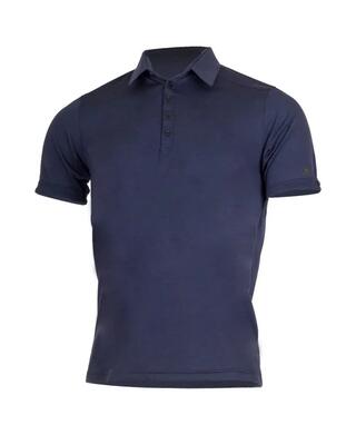 Polo da ciclismo in lana merino maniche corte - blu scuro
