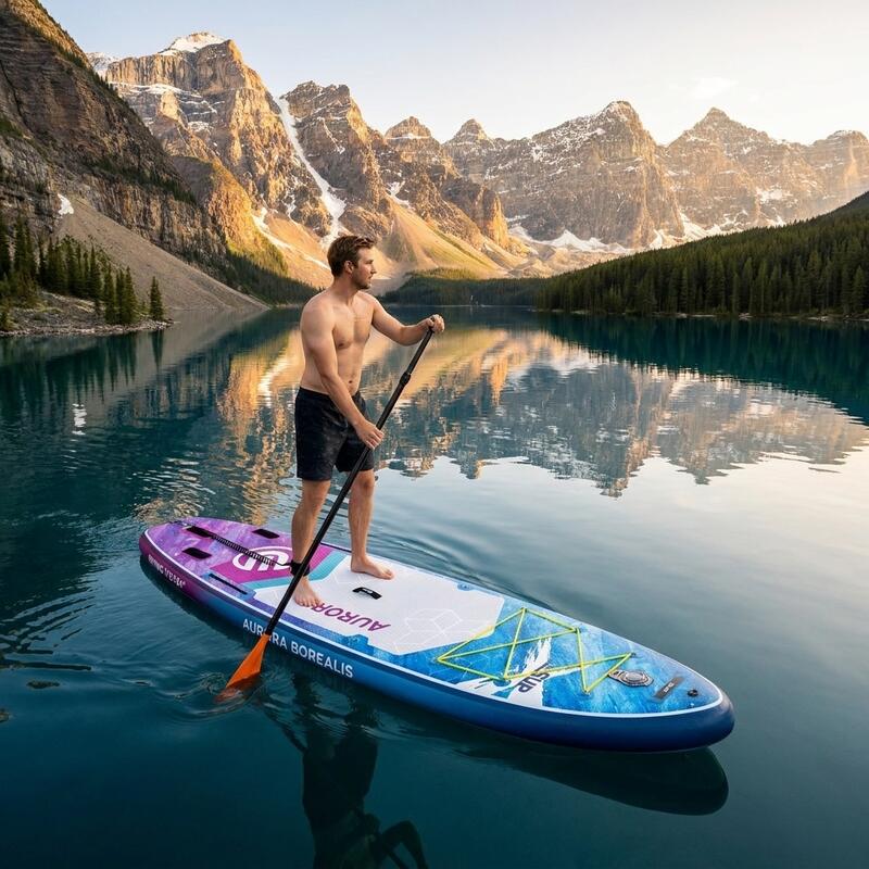 Placă SUP Gonflabilă Aurora Borealis Mov 350 cm,Set Complet (Paddleboard)