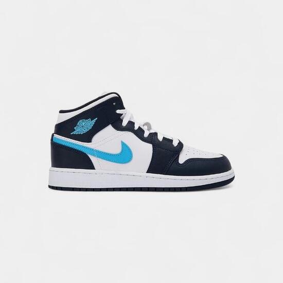 Jordan 1 Mid Obsidian Dark Powder Blue (GS)