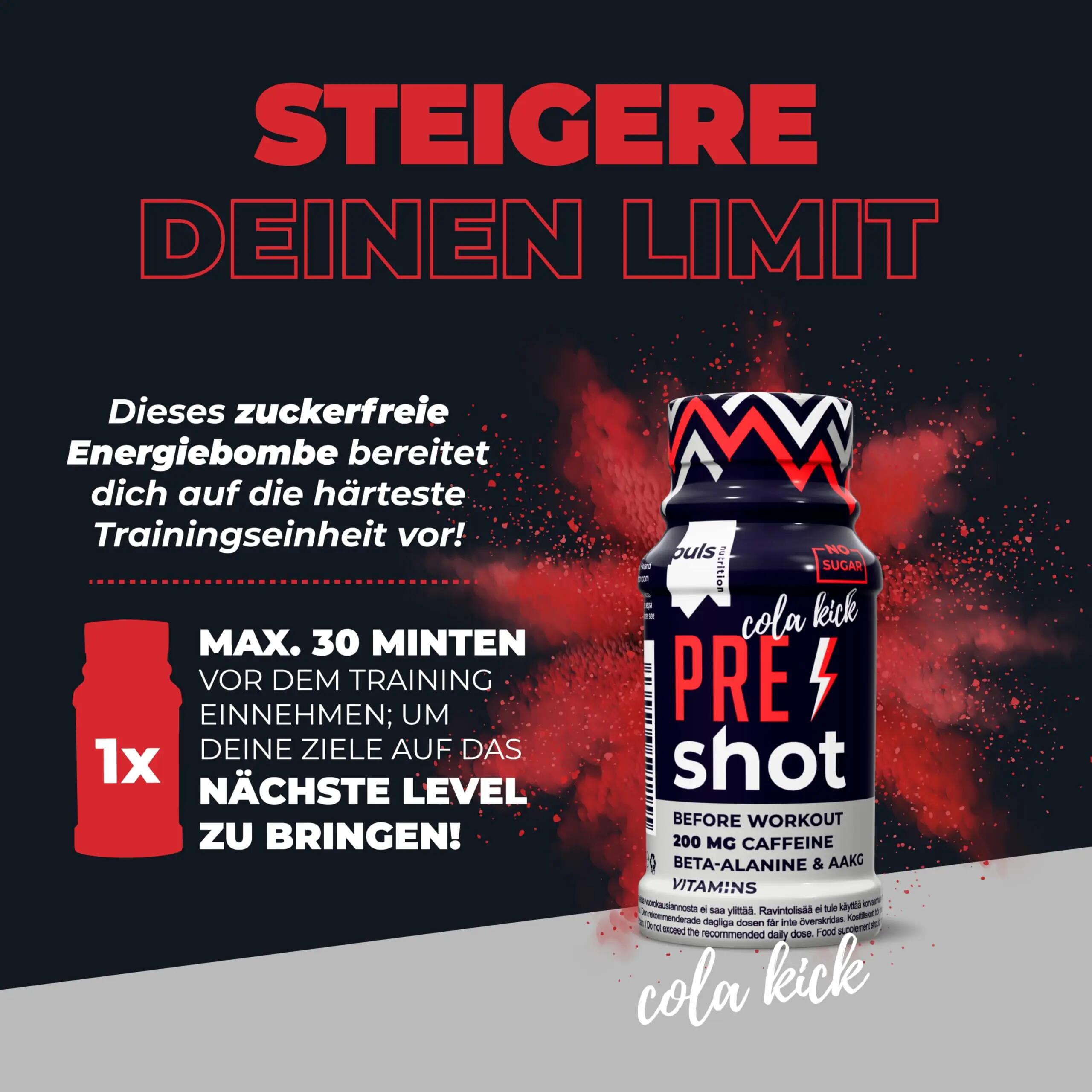 Pre-workoutshot Cola Kick 12 x 60 ml – Booster met 200 mg cafeïne 4/7