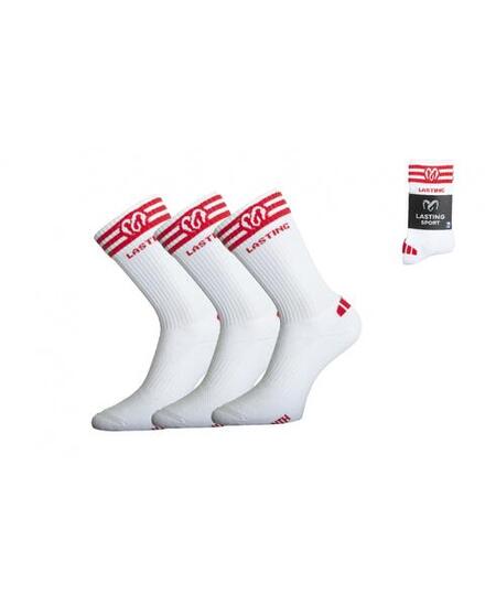 Vélo de route - Chaussettes - mi-hauteur, couture Rosso - LASTING NTH - blanc