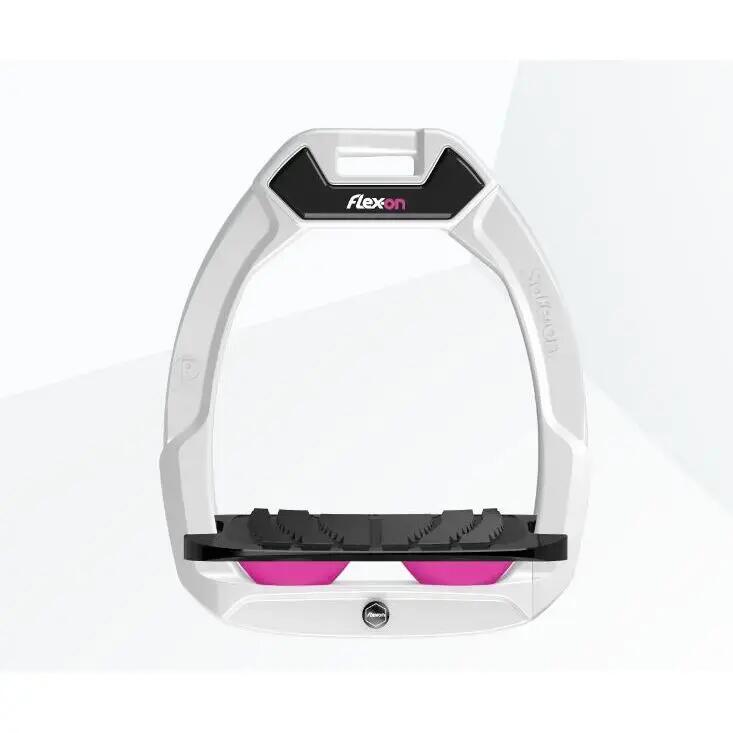 Safety Riding Stirrup Inclined Grip White/Black/Pink Flex-On Safe-On