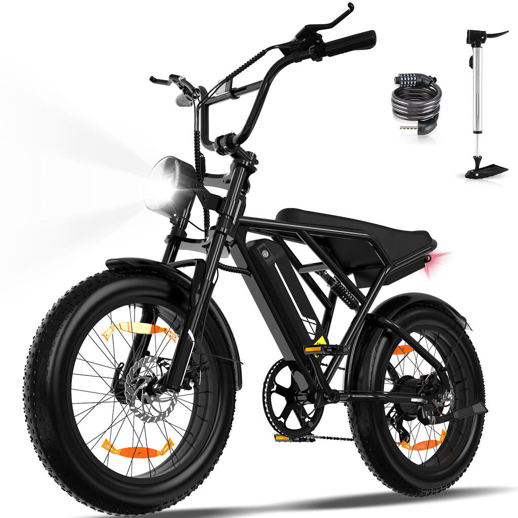 20" x 4.0 Fat Tire Electric Bike 250W 36V 12Ah Removable Battery