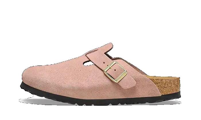 Chaussures - femme - suède, caoutchouc - boston - rose clair 1/1