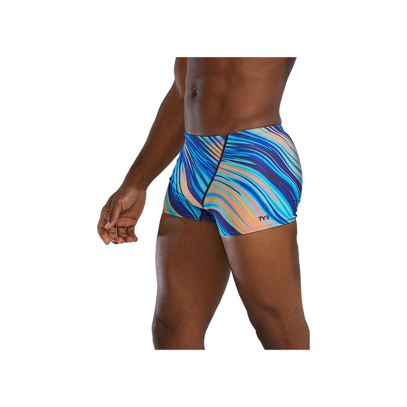 Costum înot TYR Riptide Square Leg - turcoaz/portocaliu | Durafast Elite