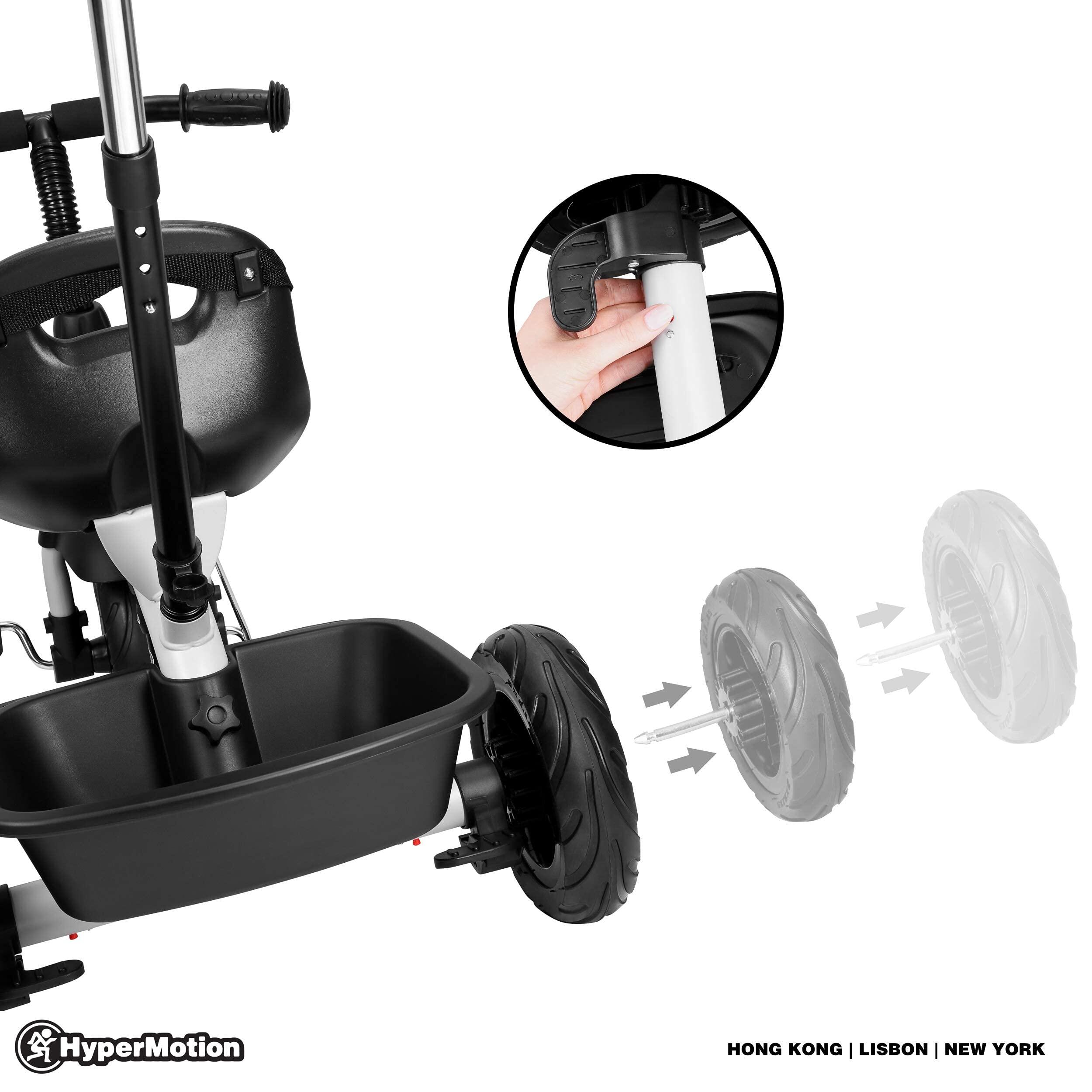 Triciclo evolutivo 1-5 anni - spinta regolabile, ruote 10/8 8/9