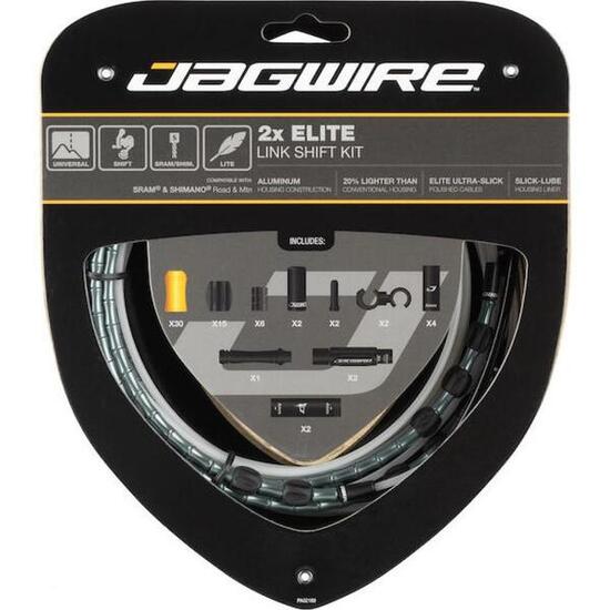 Jagwire kit de câbles de dérailleur 2X Elite Link Shift Ltd. Gris