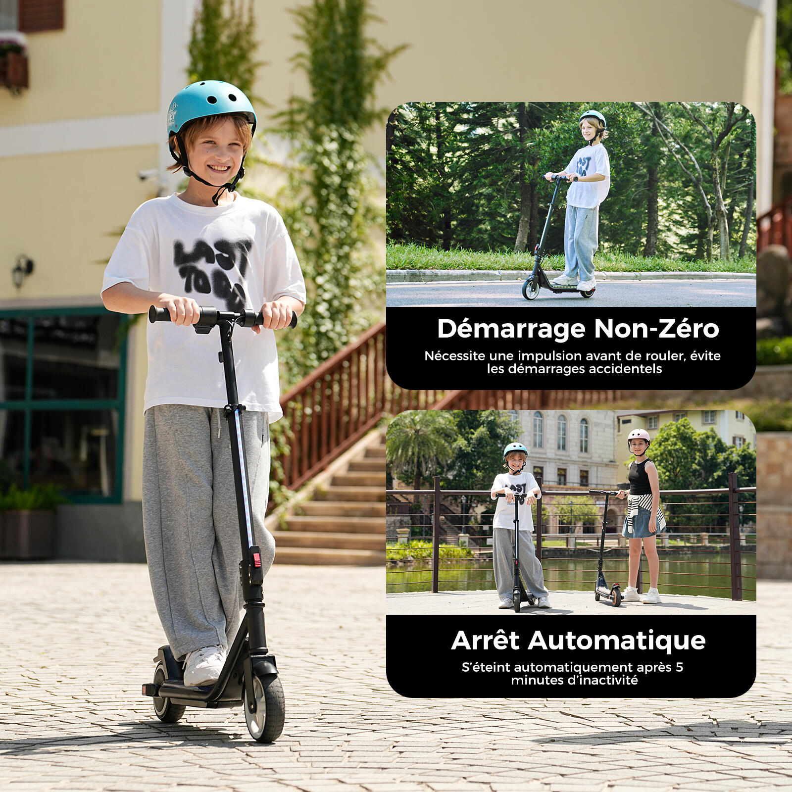 Trottinette Électrique Enfant Pliable et Réglable,Lumières LED,Bluetooth 7/11