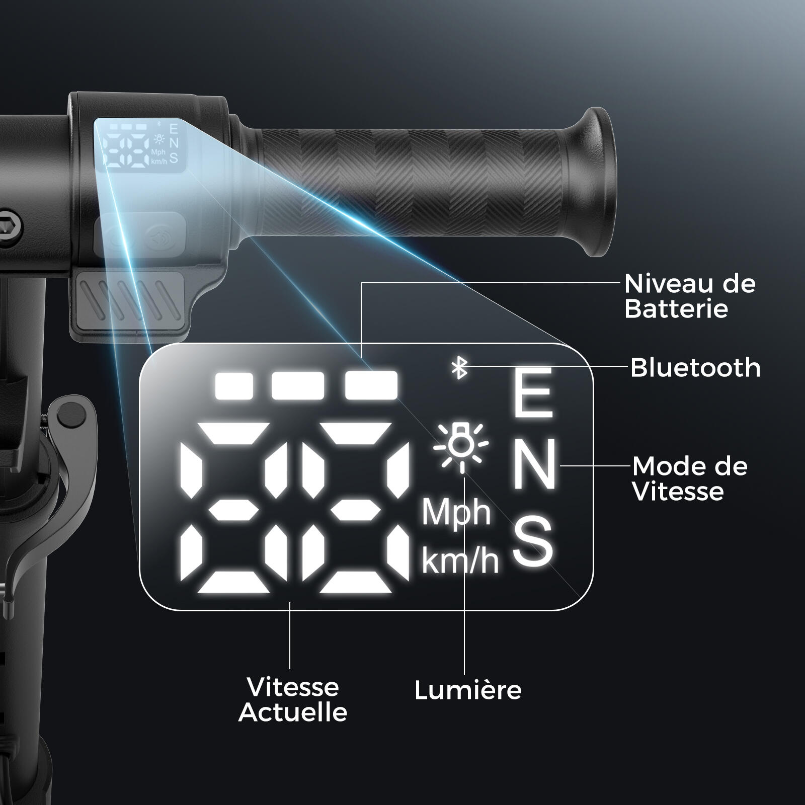Trottinette Électrique Enfant Pliable et Réglable,Lumières LED,Bluetooth 6/11