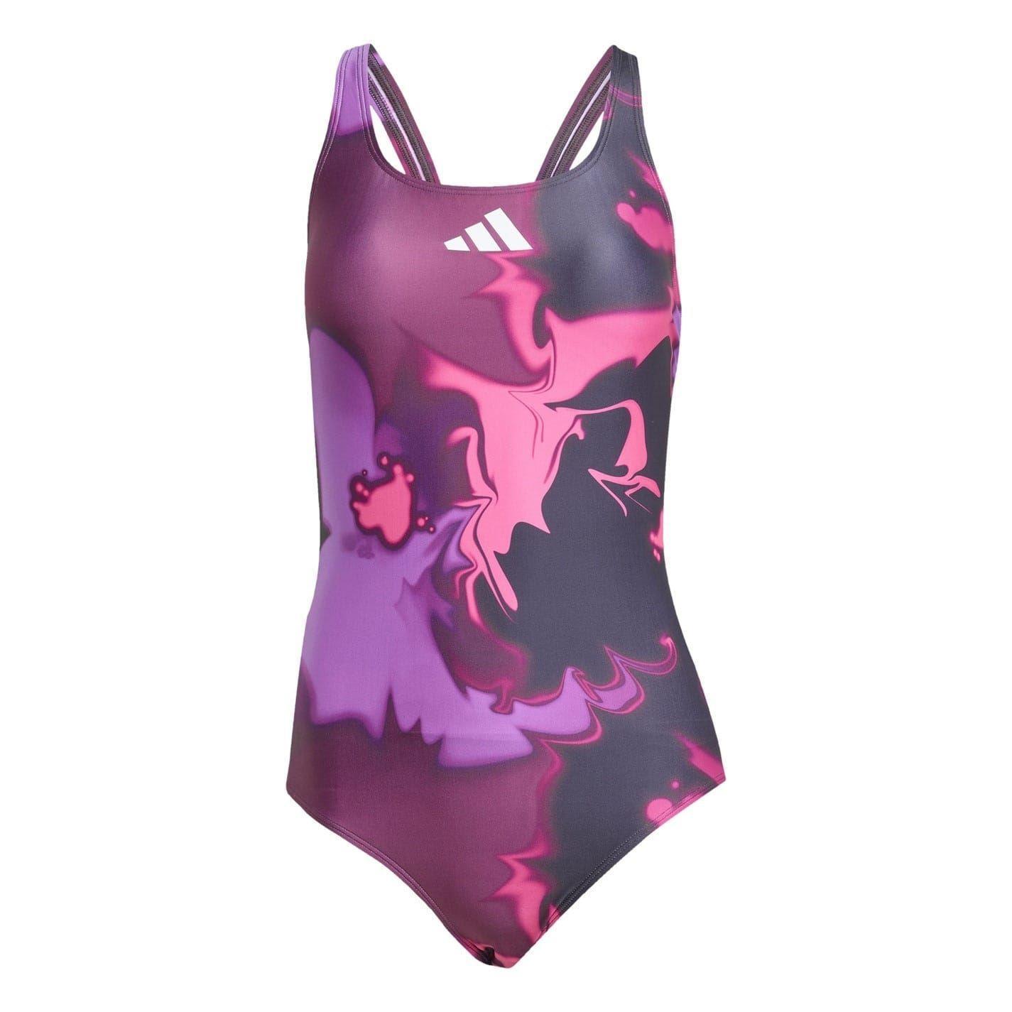 Adidas Womens/Ladies Tie Dye One Piece Swimsuit
