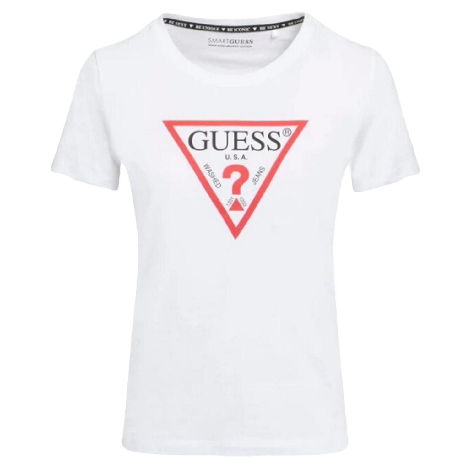Guess Womens/Ladies Cn Original Hotfix Logo Slim T-Shirt