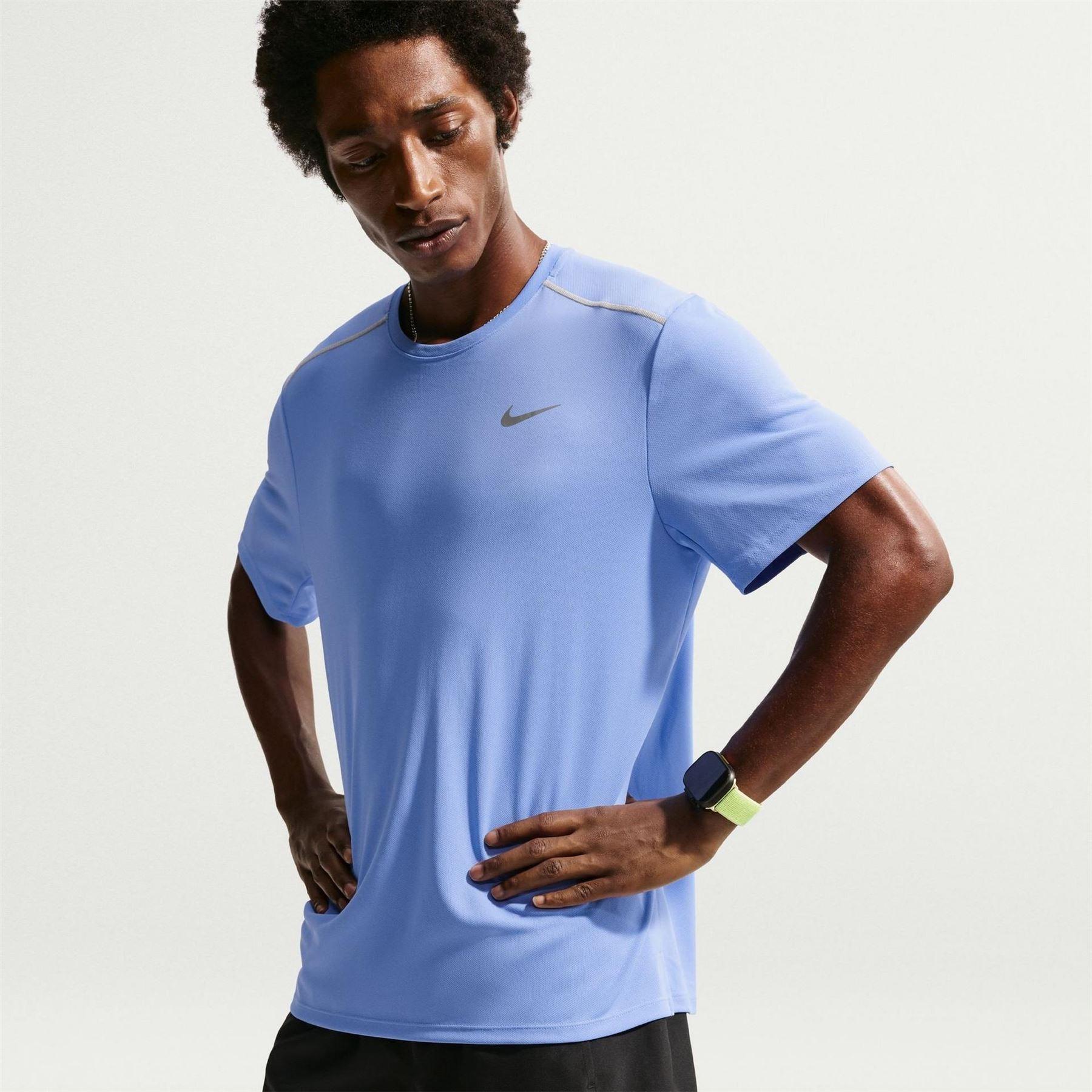Nike Mens Miler Swoosh Reflective Detail T-Shirt