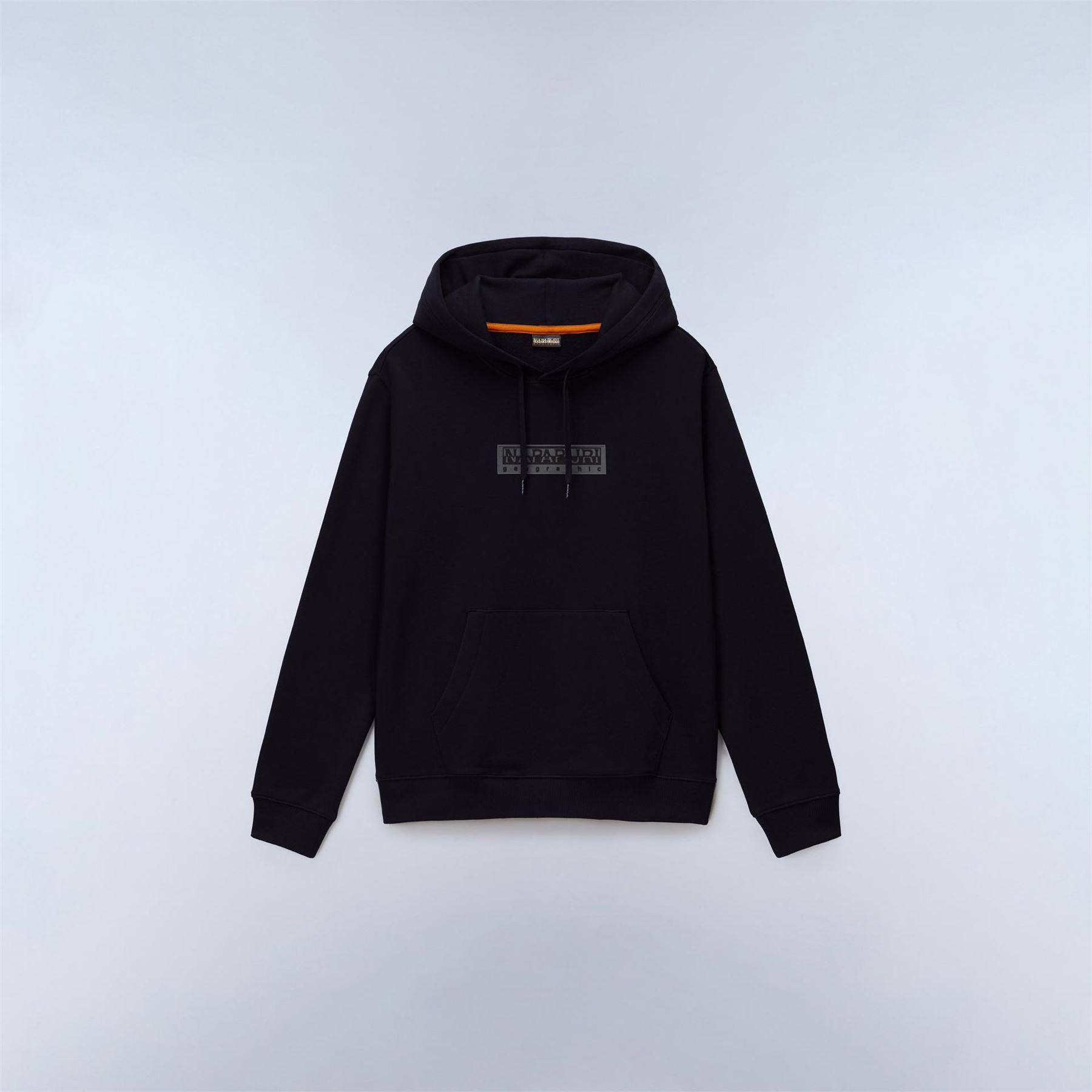 Napapijri Mens Box Logo Cotton Loose Fit Hoodie