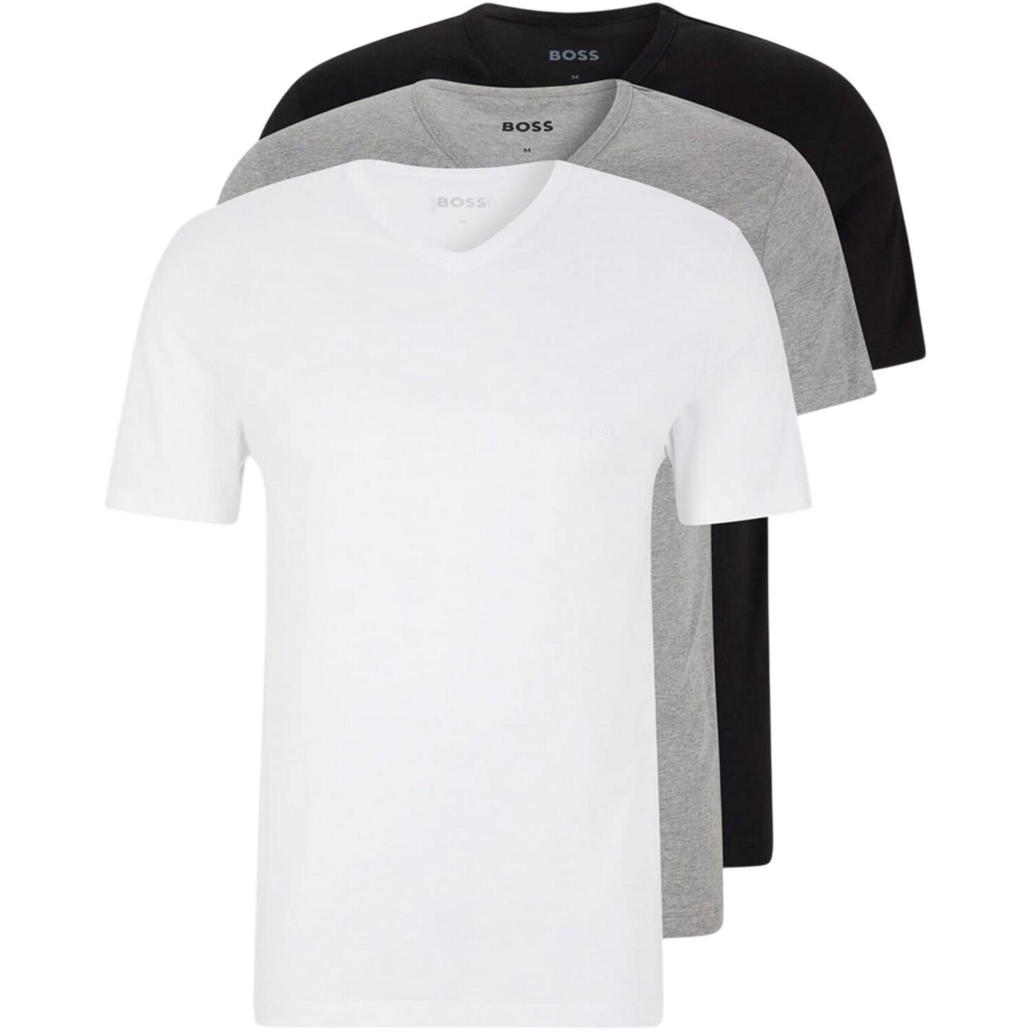 Boss Mens Logo V Neck T-Shirt (Pack of 3)